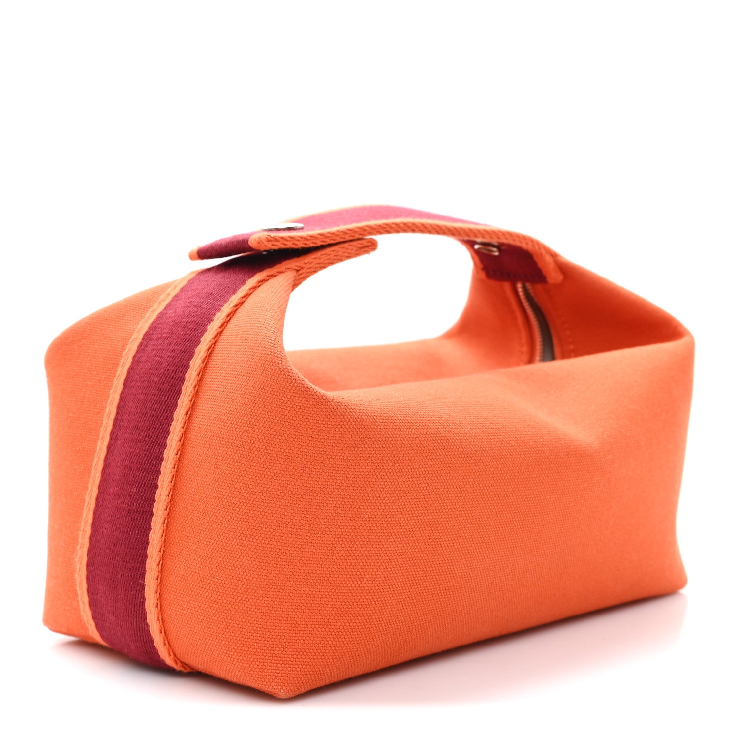 Hermes Canvas Small Bride-A-Brac Pouch Orange Burgundy 3 of 7