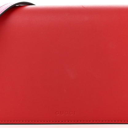 Gucci GG Supreme Monogram Moon Calfskin Chain Wallet Beige Ebony Hibiscus Red New Rosette 7 of 9
