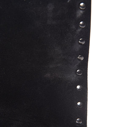 Valentino Garavani Pebbled Calfskin Onyx Medium Guitar Strap Rockstud Rolling Flap Saddle Bag Black 16 of 18