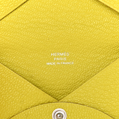 Hermes Chevre Mysore Calvi Card Case Lime 6 of 12