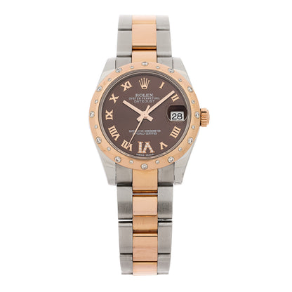 Rolex Stainless Steel 18K Everose Gold Diamond 31mm Oyster Perpetual Datejust Watch Chocolate Roman 178341 1 of 4