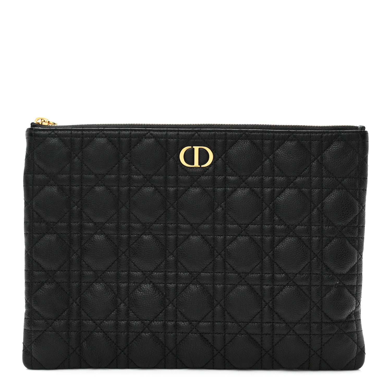 Christian Dior Supple Calfskin Cannage Large Caro Daily Pouch Black 1 of 9