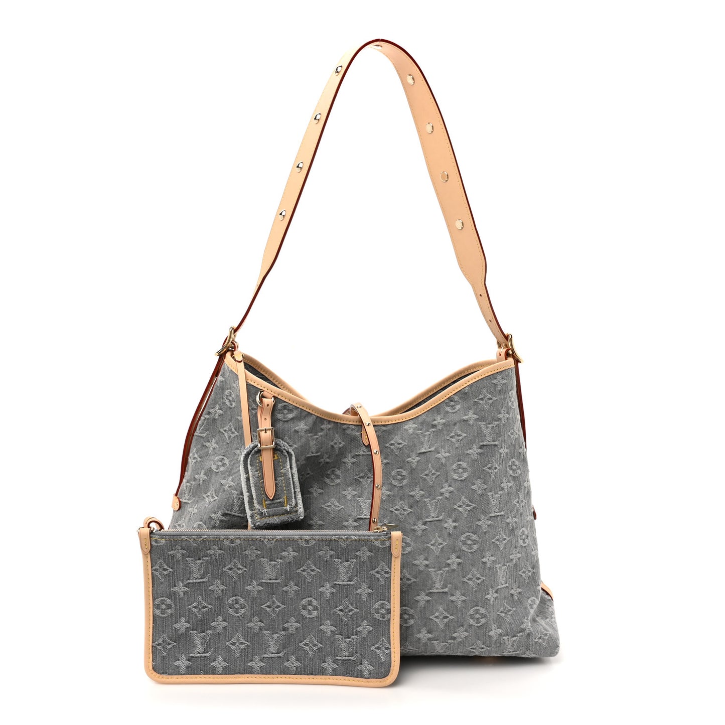 Monogram Denim CarryAll MM  Washed Gray