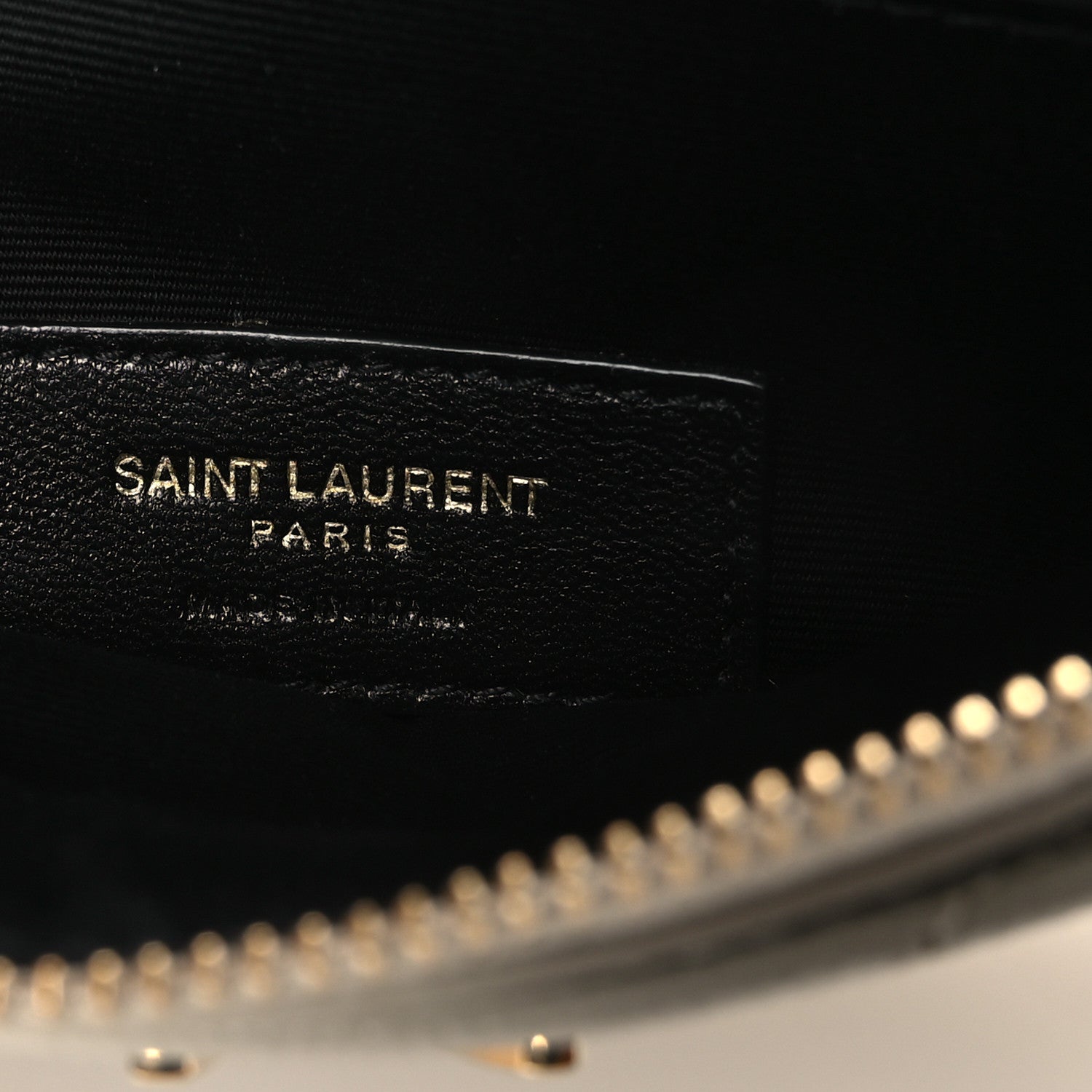 Saint Laurent Grain De Poudre Chevron Monogram Large Bill Pouch Crema Soft 6 of 9