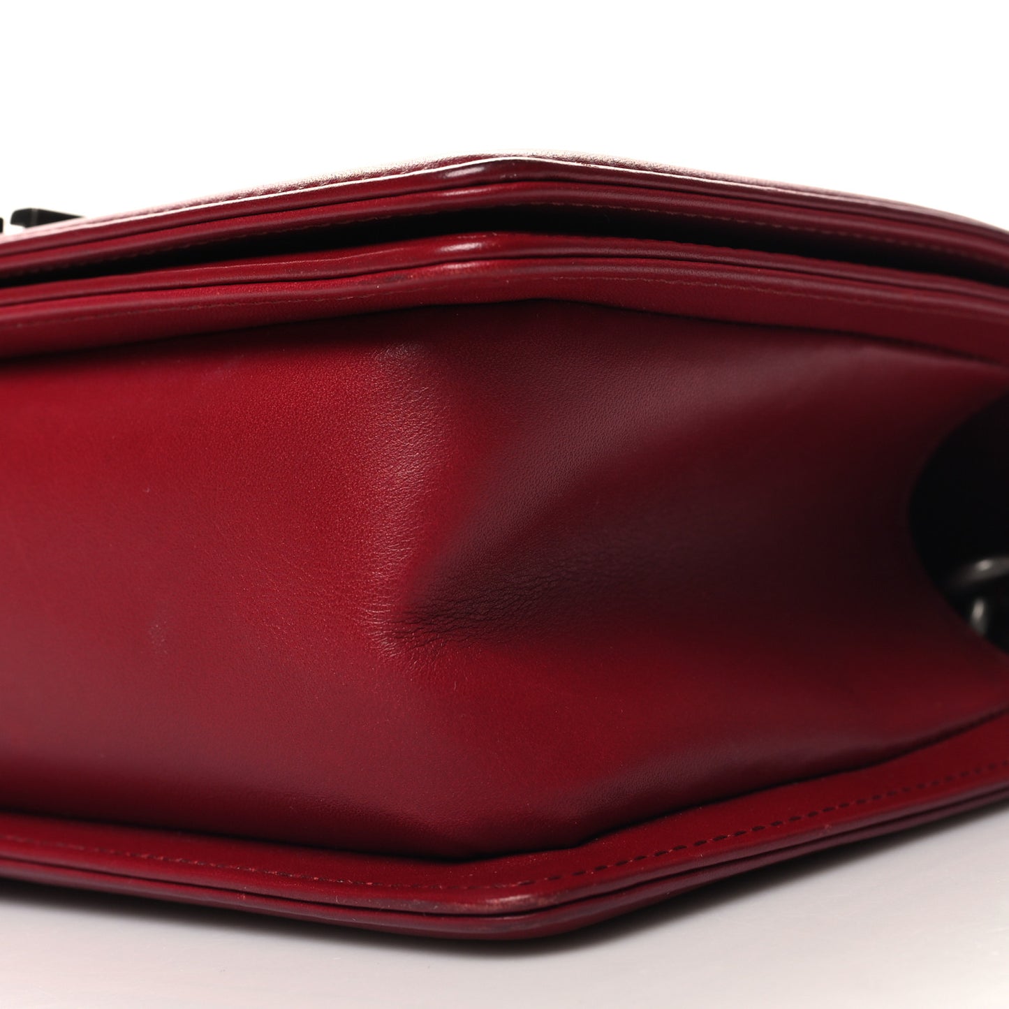 Calfskin Chevron Quilted Medium Boy Flap Burgundy