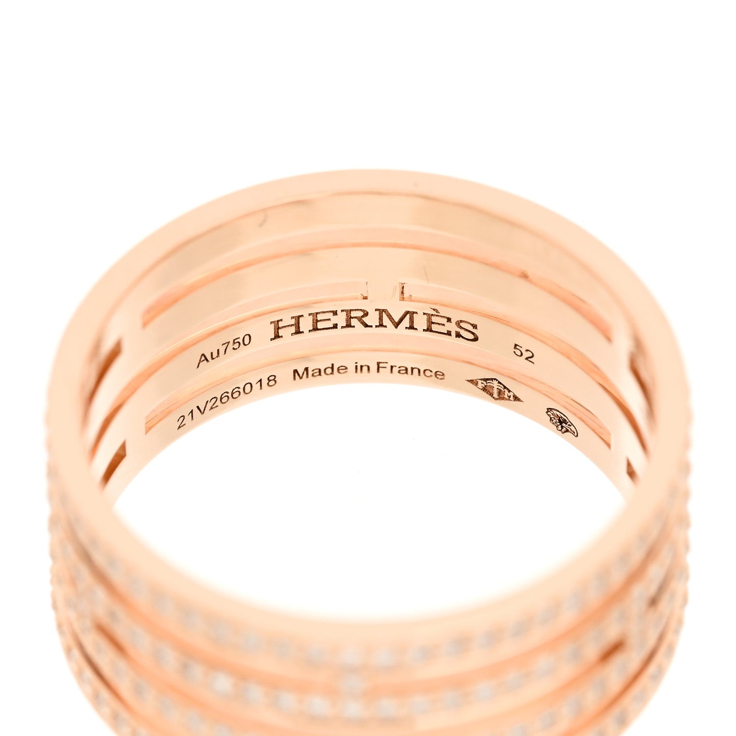 18K Rose Gold Diamond GM Ariane Wedding Band Ring 52 6
