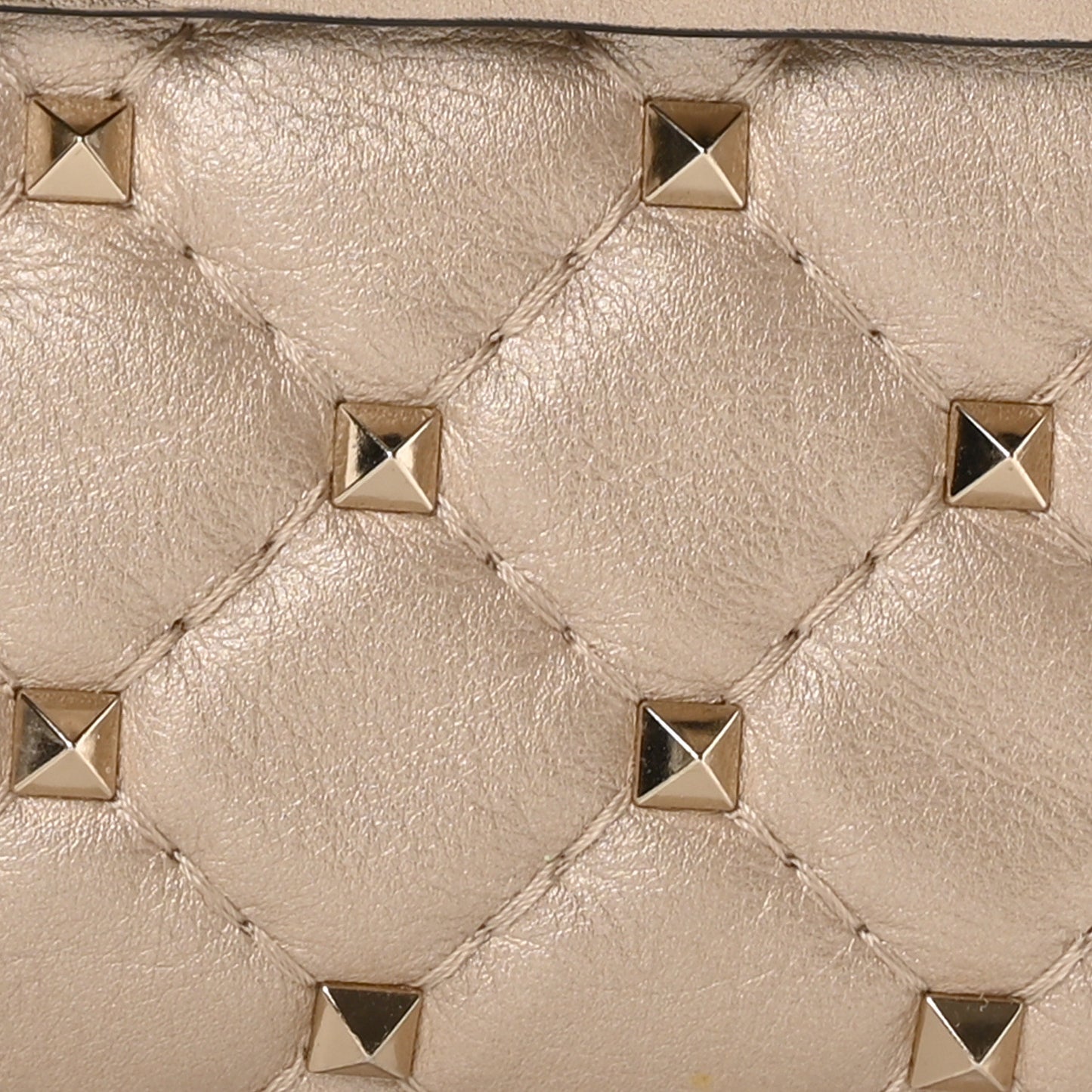 Metallic Nappa Medium Rockstud Spike Shoulder Bag Gold