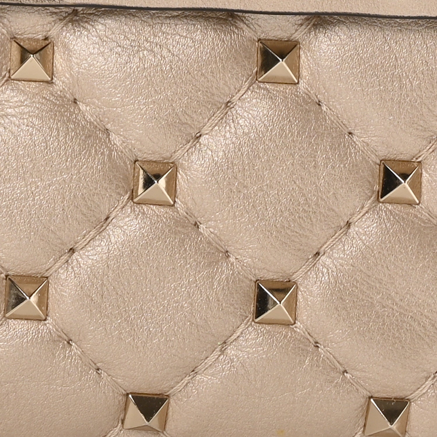 Valentino Garavani Metallic Nappa Medium Rockstud Spike Shoulder Bag Gold 8 of 10