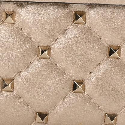 Valentino Garavani Metallic Nappa Medium Rockstud Spike Shoulder Bag Gold 8 of 10