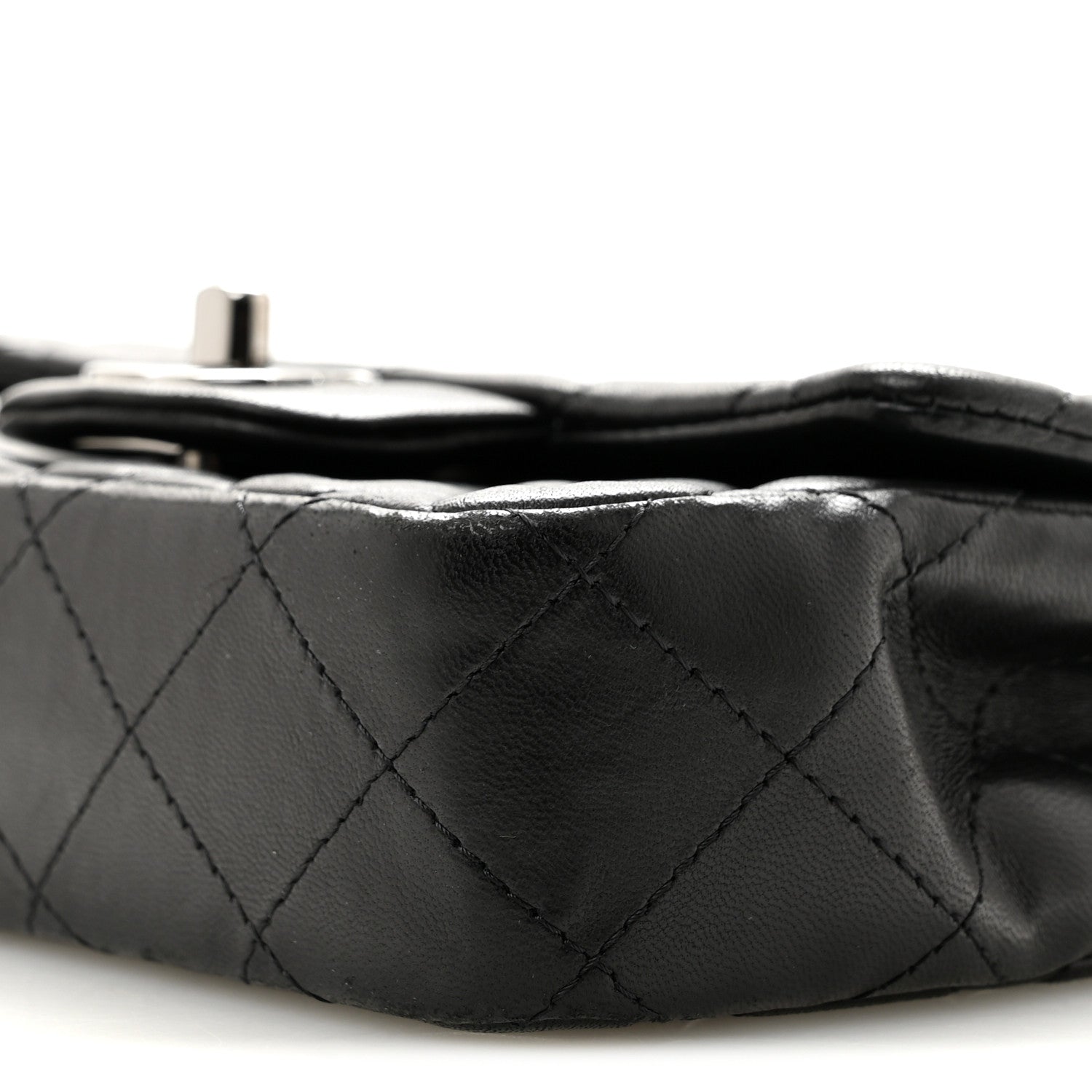 Chanel Lambskin Quilted Extra Mini Rectangular Flap Black 10 of 14