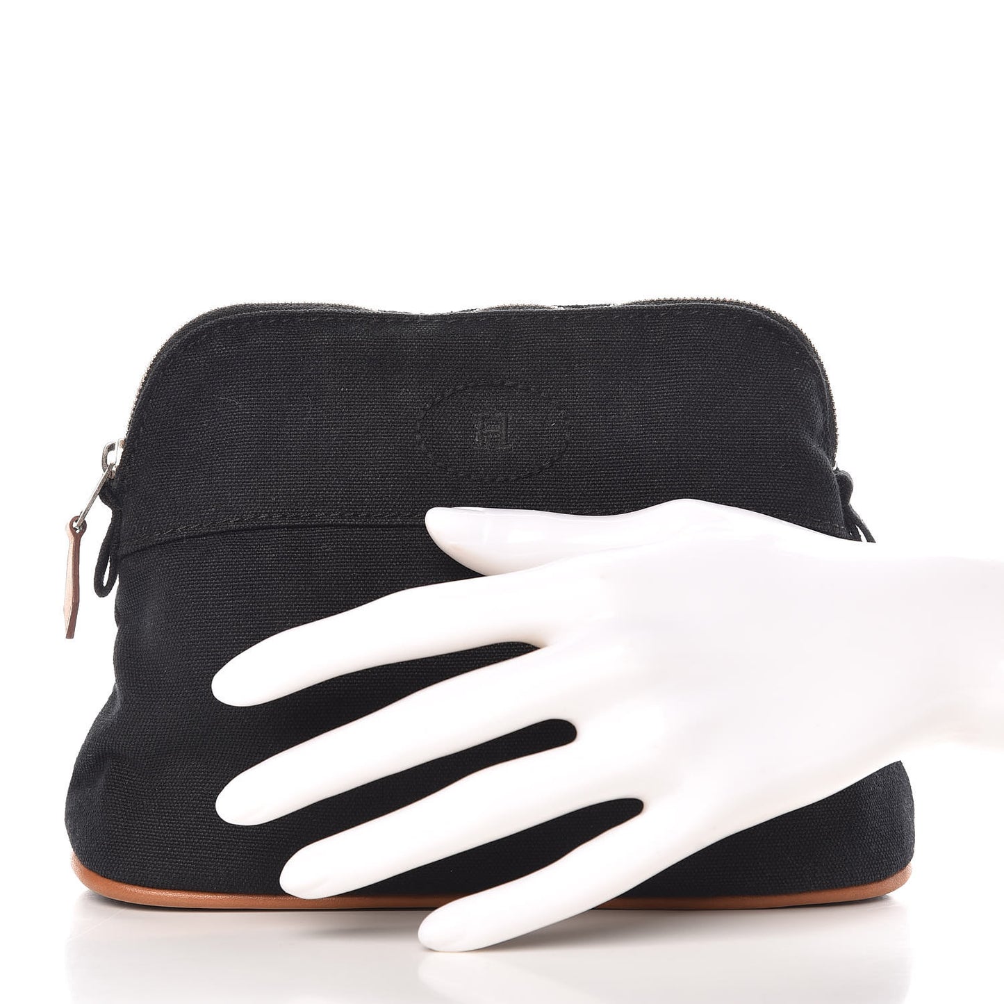 Cotton Canvas Mini Bolide Travel Cosmetic Pouch Black