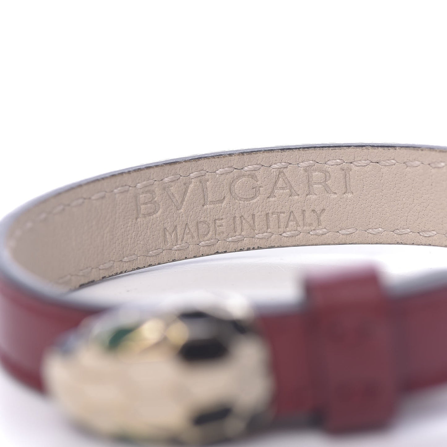 Calfskin Serpenti Forever Bracelet Ruby Wine