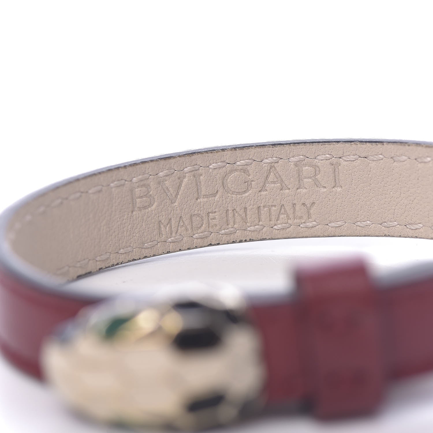 Bulgari Calfskin Serpenti Forever Bracelet Ruby Wine 5 of 6