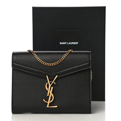 Saint Laurent Grain De Poudre Monogram Cassandra Chain Wallet Black 10 of 10