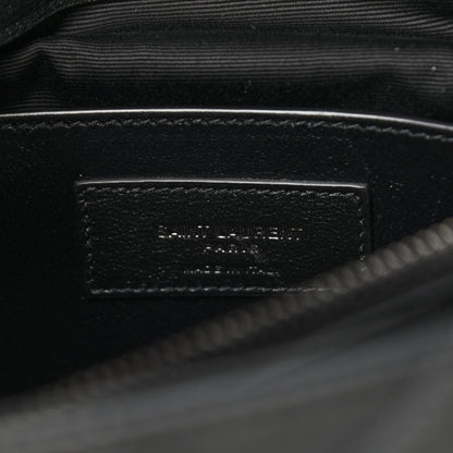 Saint Laurent Sheepskin Matelasse Chevron Monogram Large College Satchel Black 7 of 11