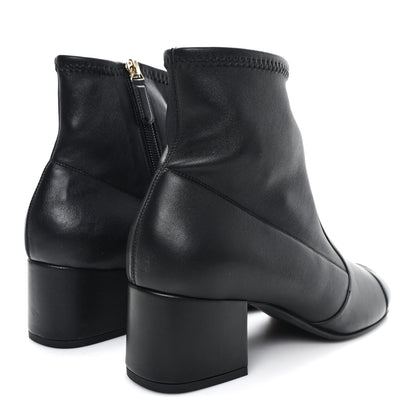 Chanel Stretch Lambskin Cap Toe CC Uniform Short Boots 39 Black 5 of 9