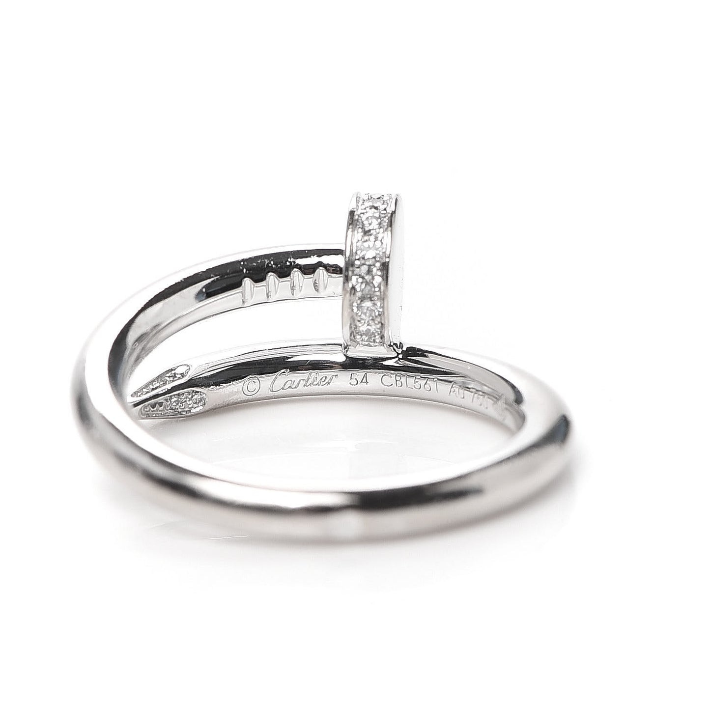 18K White Gold Diamond Juste Un Clou Ring 54 6.75