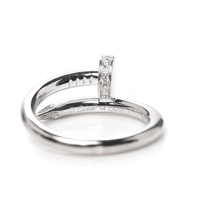 Cartier 18K White Gold Diamond Juste Un Clou Ring 54 6.75 4 of 5