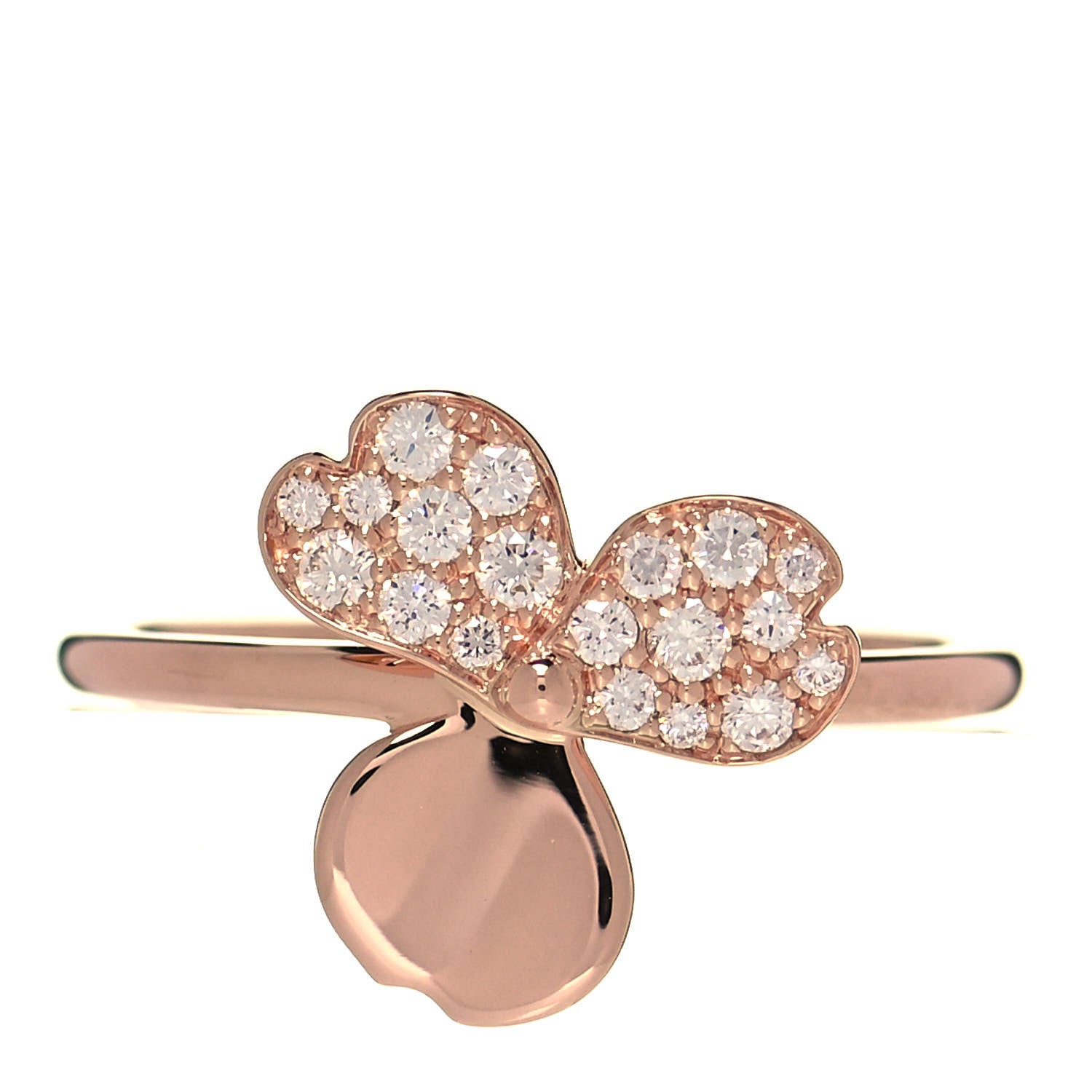 Tiffany 18K Rose Gold Diamond Paper Flowers Ring 52 6 1 of 5