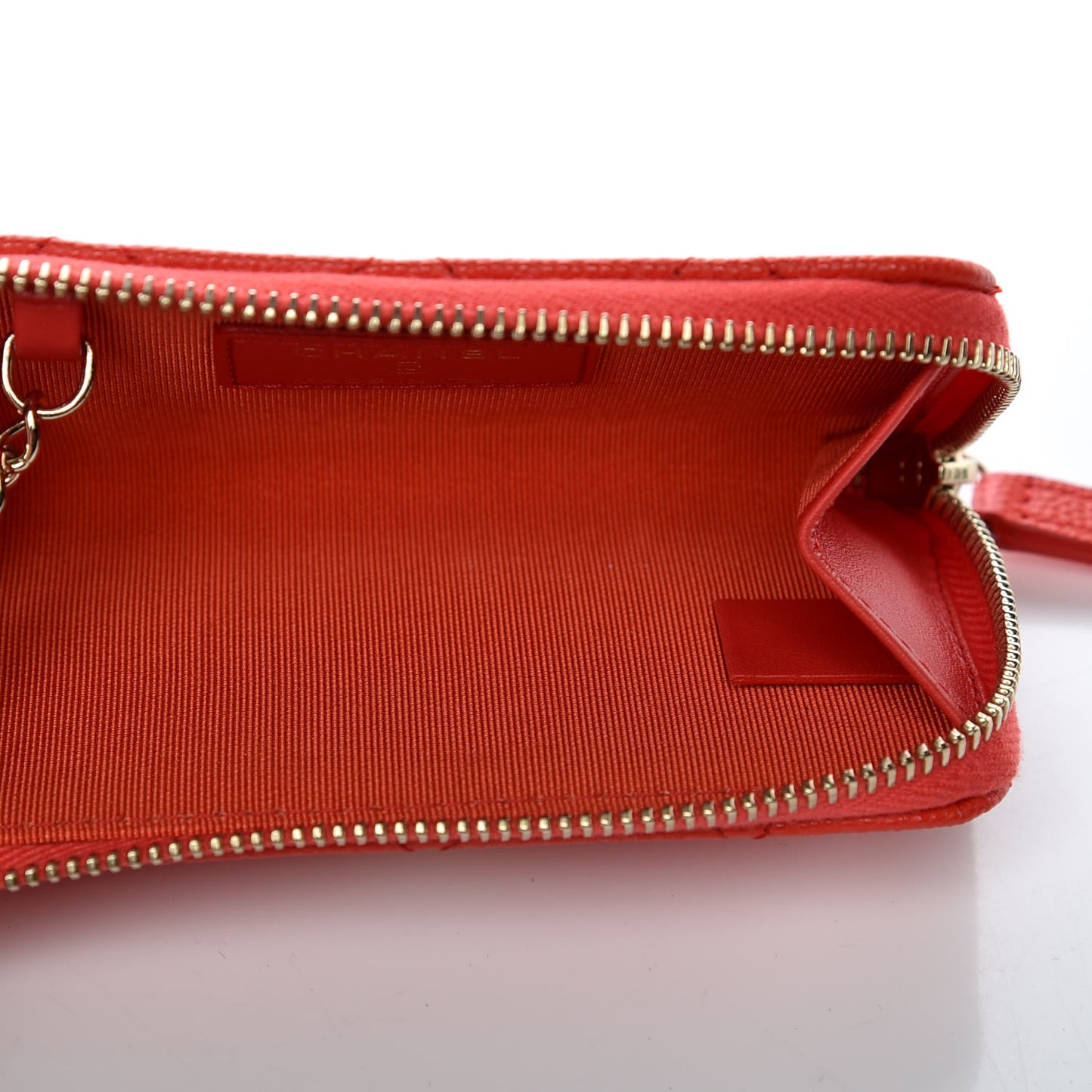 Caviar Quilted Key Holder Case Red