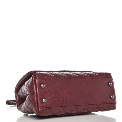 Chanel Caviar Quilted Mini Coco Handle Flap Burgundy 5 of 9