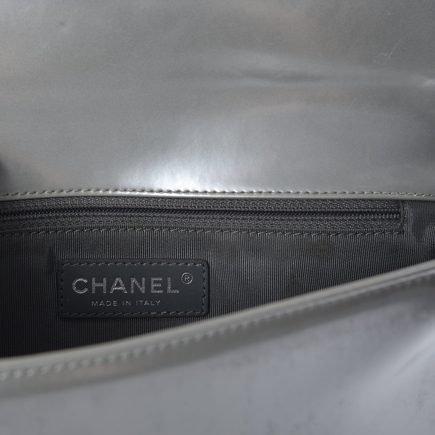 Chanel Iridescent Glazed Calfskin Medium Boy Flap Silver 12 of 14