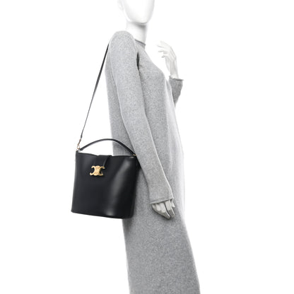 Celine Smooth Calfskin Triomphe Medium Louise Bag Black 2 of 10