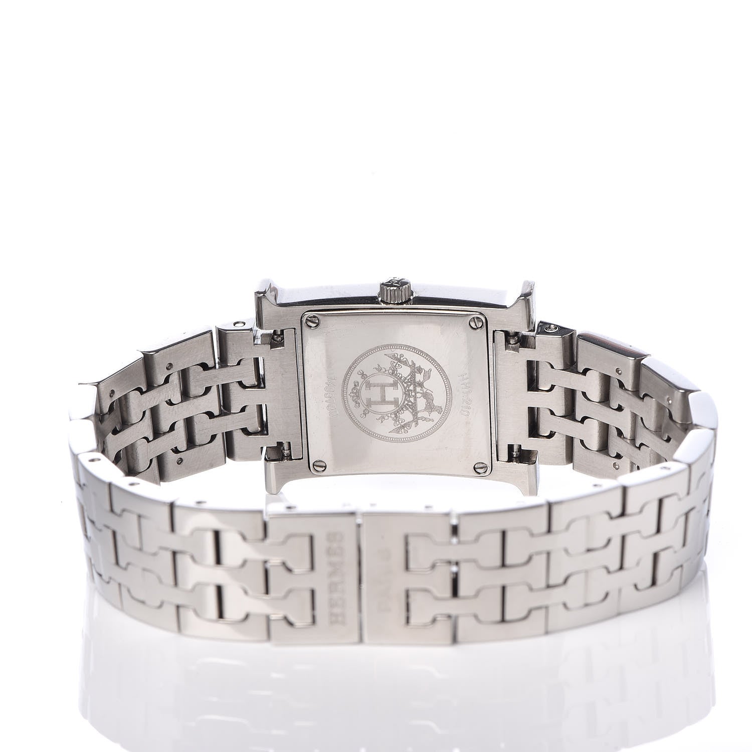 Hermes Stainless Steel 21mm Heure H Hour Quartz Watch Black 5 of 6