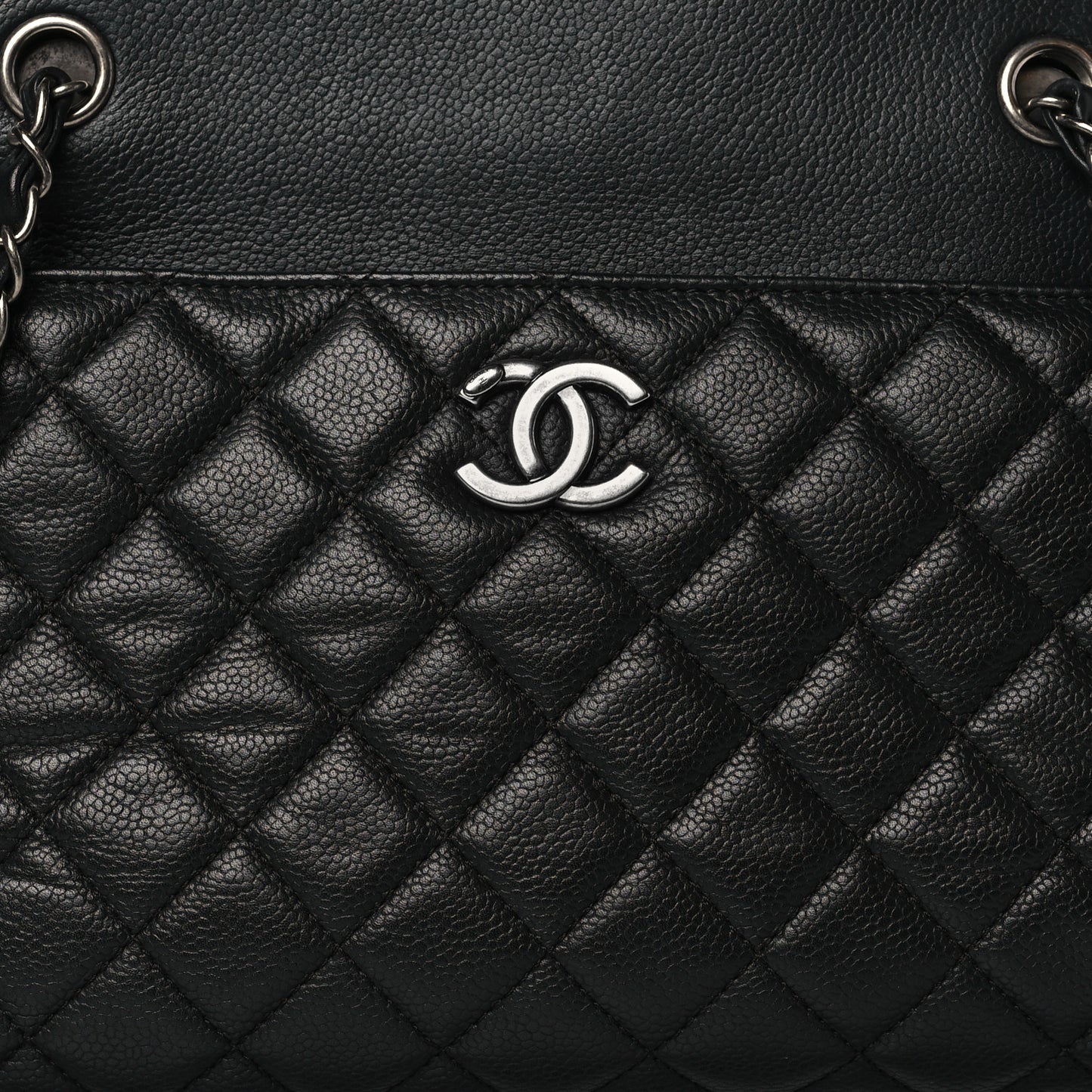 Caviar Quilted Urban Companion Shopping Tote Black