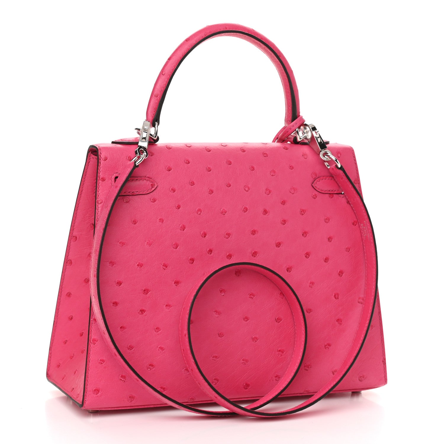 Hermes Ostrich Kelly Sellier 25 Rose Tyrien 3 of 11
