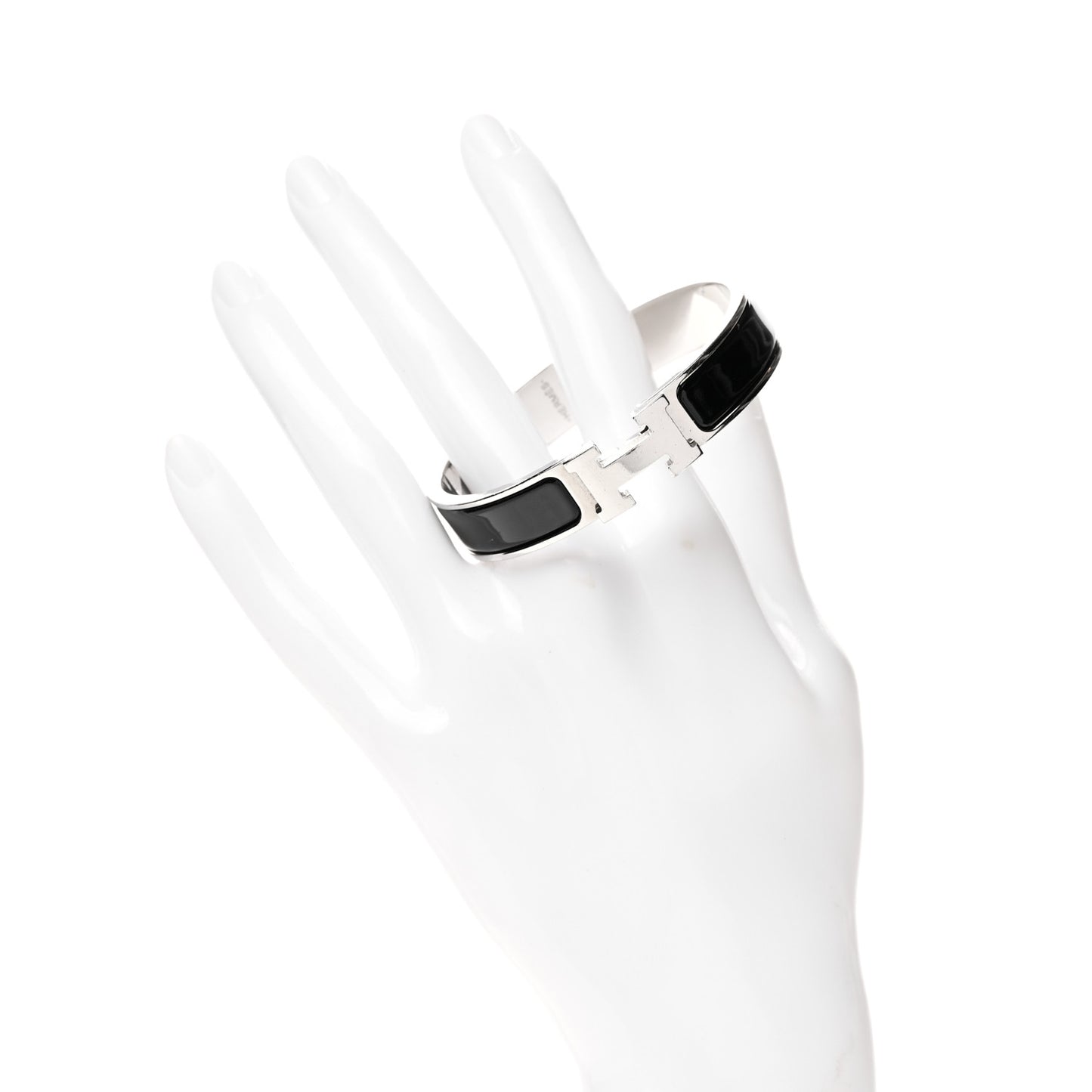 Enamel Narrow Clic Clac H Bracelet PM Black