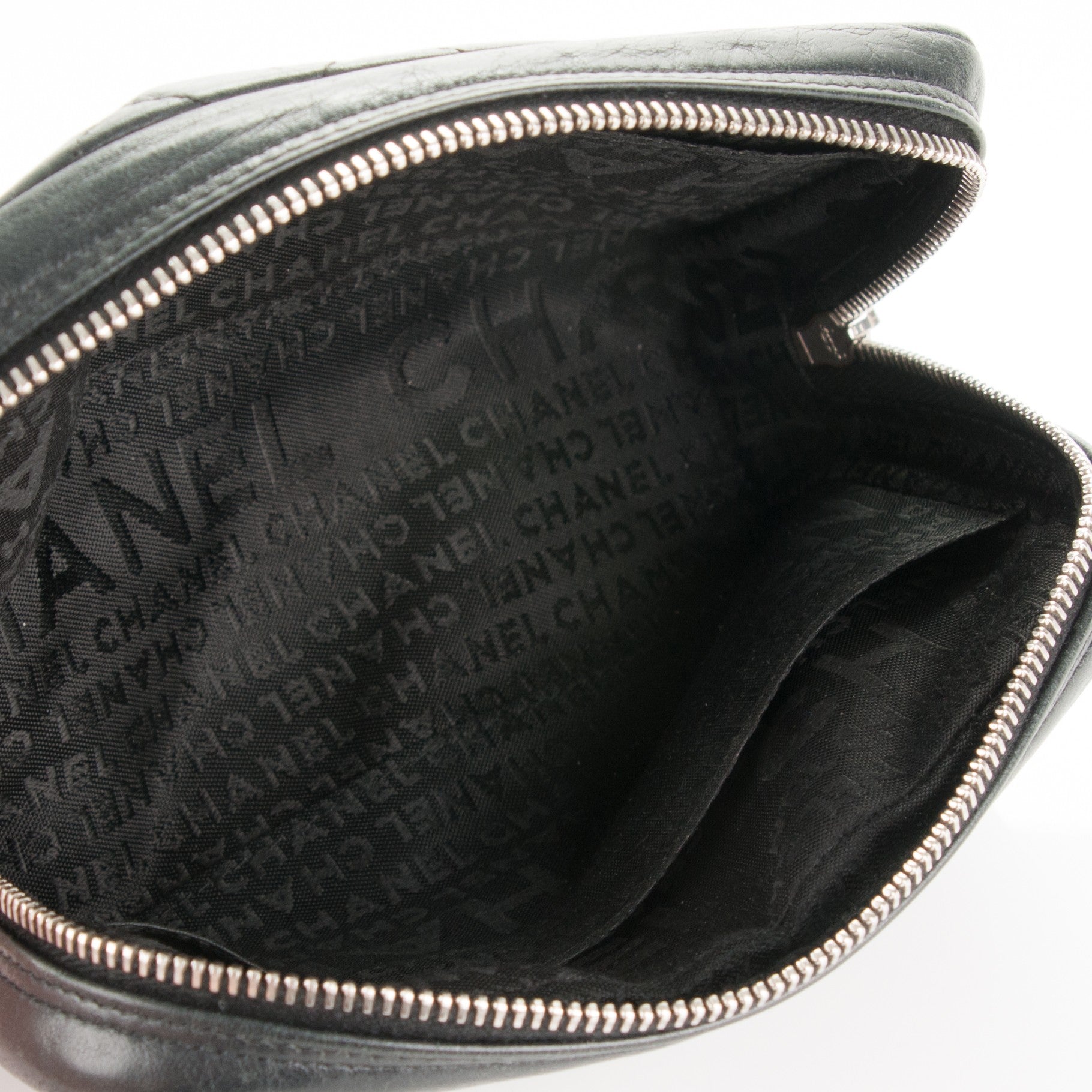 Chanel Aged Calfskin Quilted Cambon Cosmetic Case Black 5 of 6