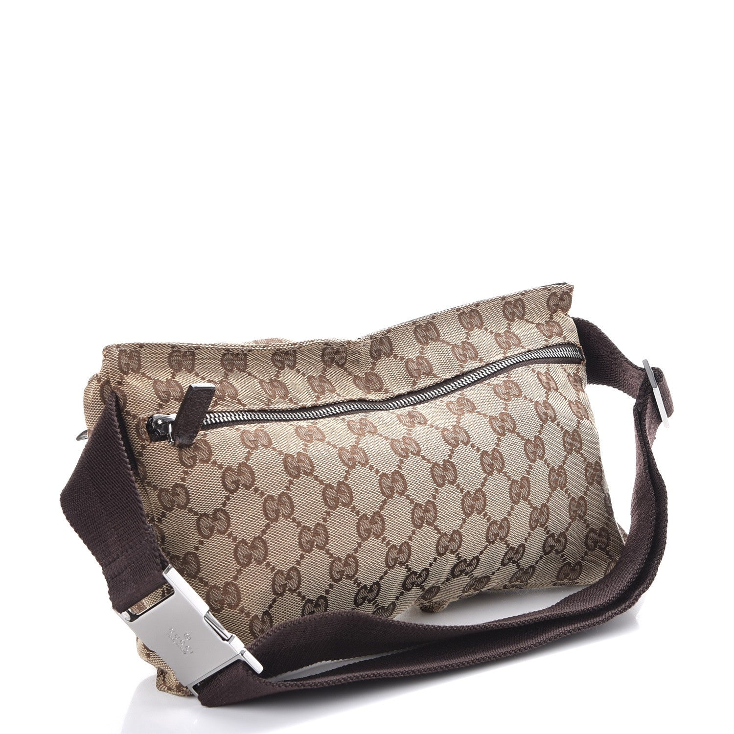 Gucci GG Monogram Double Pocket Belt Bag Dark Brown 3 of 7
