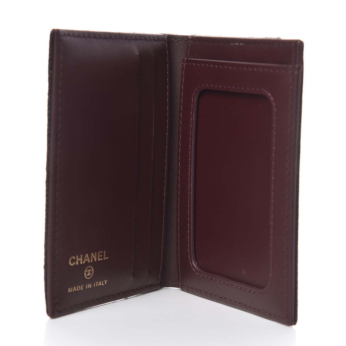 Caviar Quilted Card Holder Wallet Black