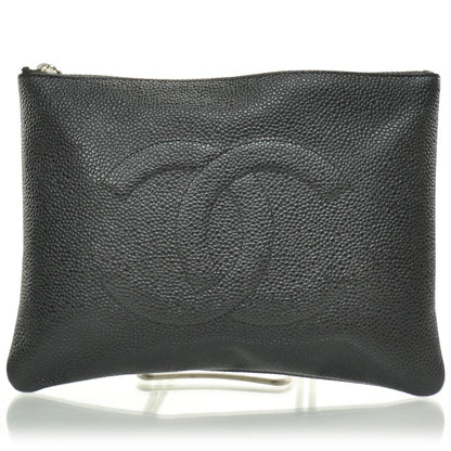 Chanel Caviar CC Flat Cosmetic Pouch Black 1 of 10