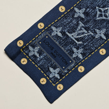 Louis Vuitton Silk Monogram Denim Bandeau Blue 3 of 5