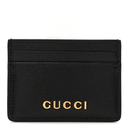 Gucci Calfskin Script Card Holder Black 1 of 7