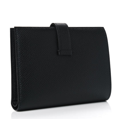 Hermes Epsom Bearn Compact Wallet Black 2 of 5