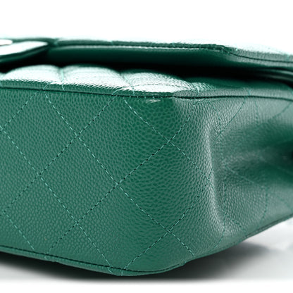 Chanel Caviar Quilted Medium Double Flap Green 10 of 11