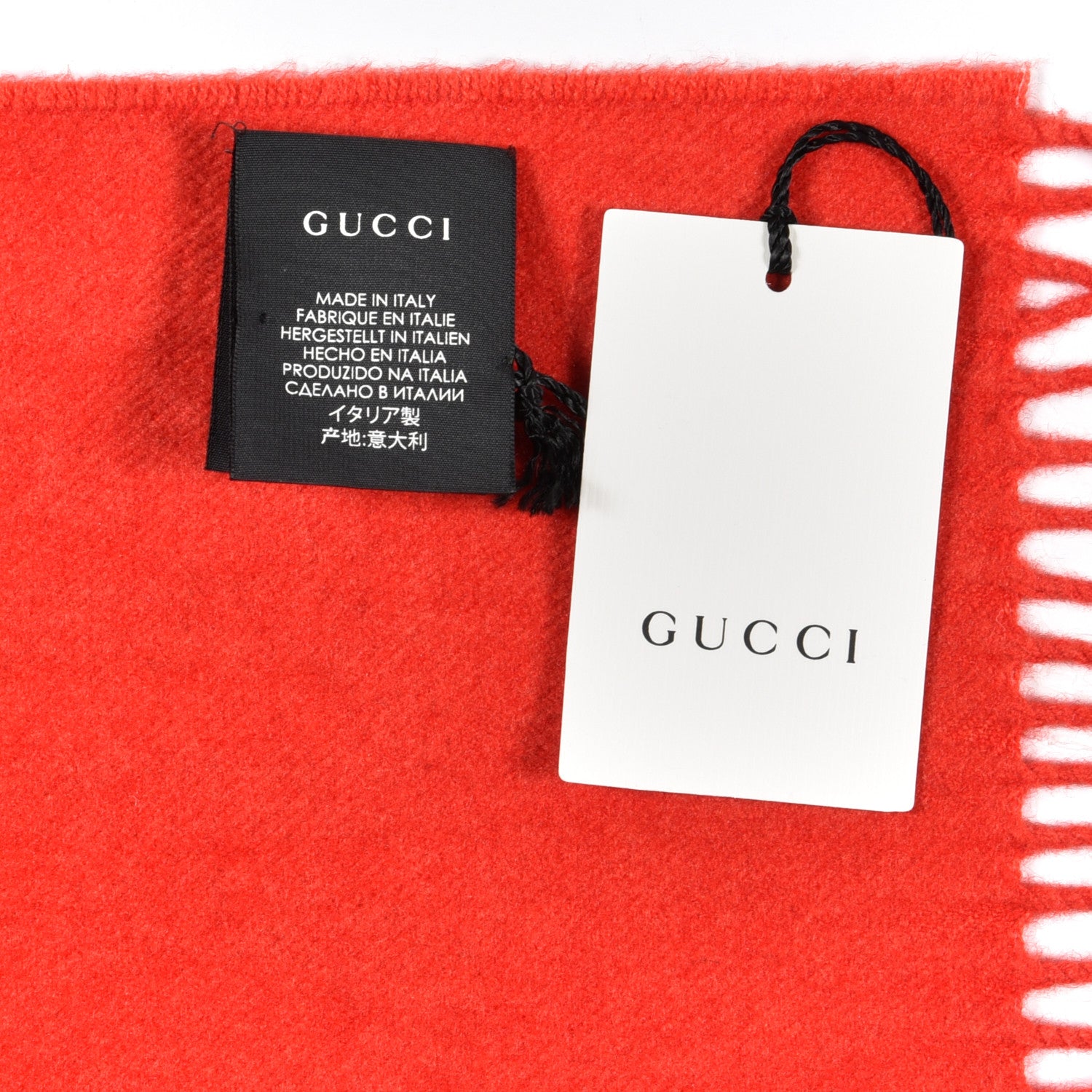 Gucci Silk Cashmere Sequins Woven Guccy Scarf Flame 4 of 5
