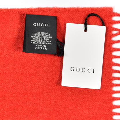 Gucci Silk Cashmere Sequins Woven Guccy Scarf Flame 4 of 5