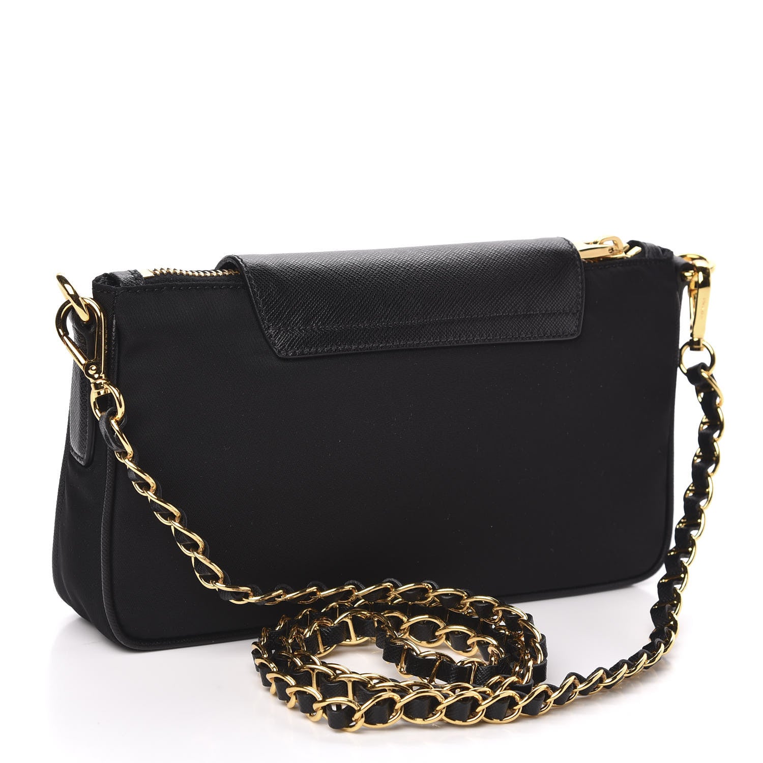 Prada Tessuto Nylon Saffiano Crossbody Bag Black 2 of 9