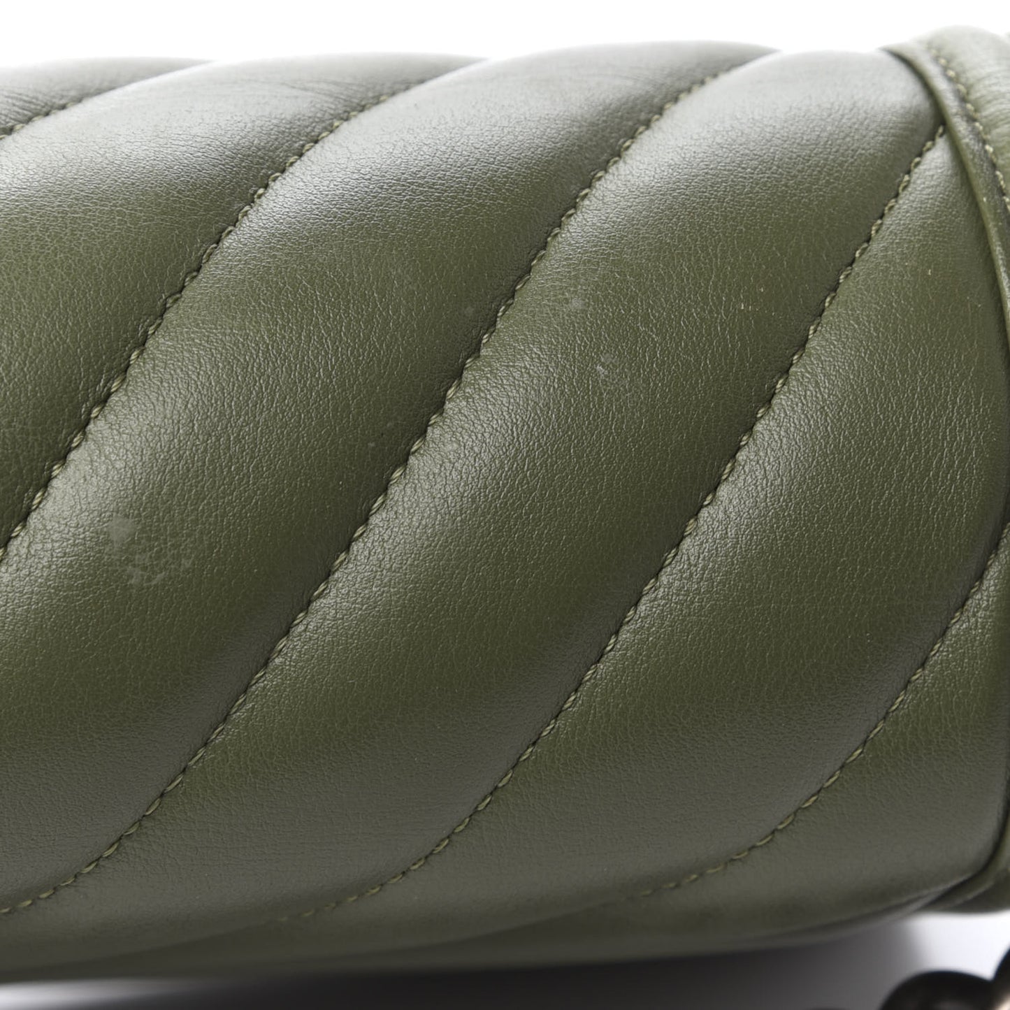 Calfskin Chevron Quilted New Medium Boy Flap Dark Green