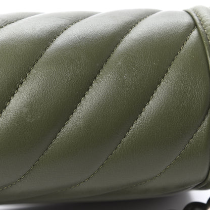 Chanel Calfskin Chevron Quilted New Medium Boy Flap Dark Green 14 of 14