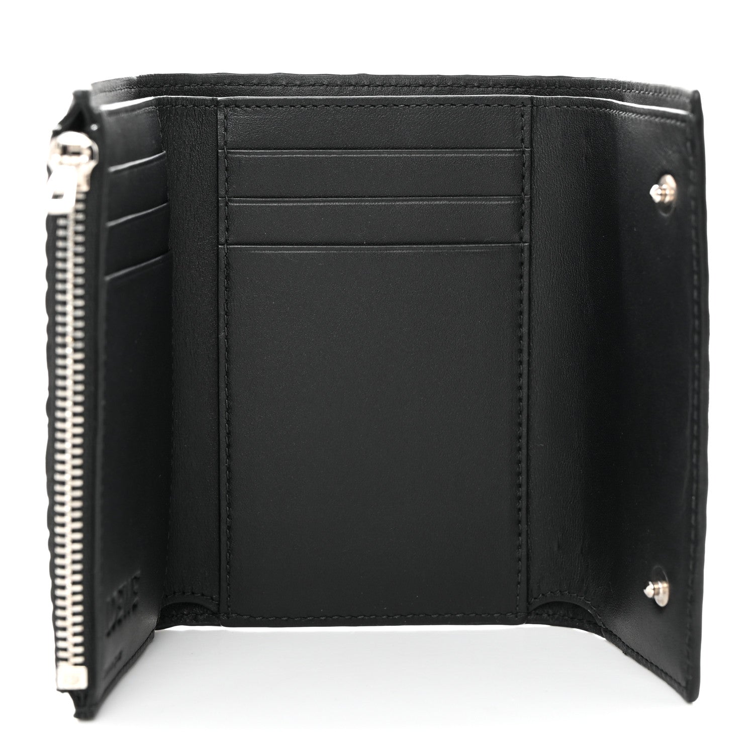 Loewe Calfskin Embossed Trifold Wallet Black 5 of 8