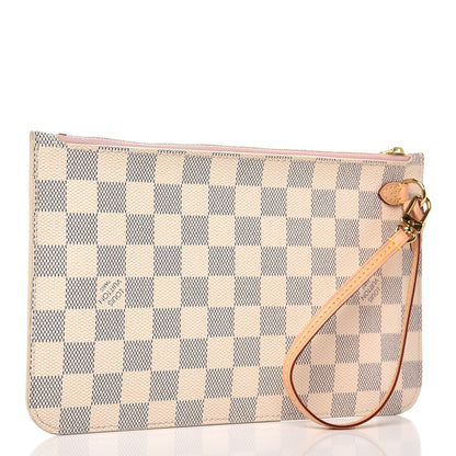 Louis Vuitton Damier Azur Neverfull MM GM Pochette Rose Ballerine 3 of 7