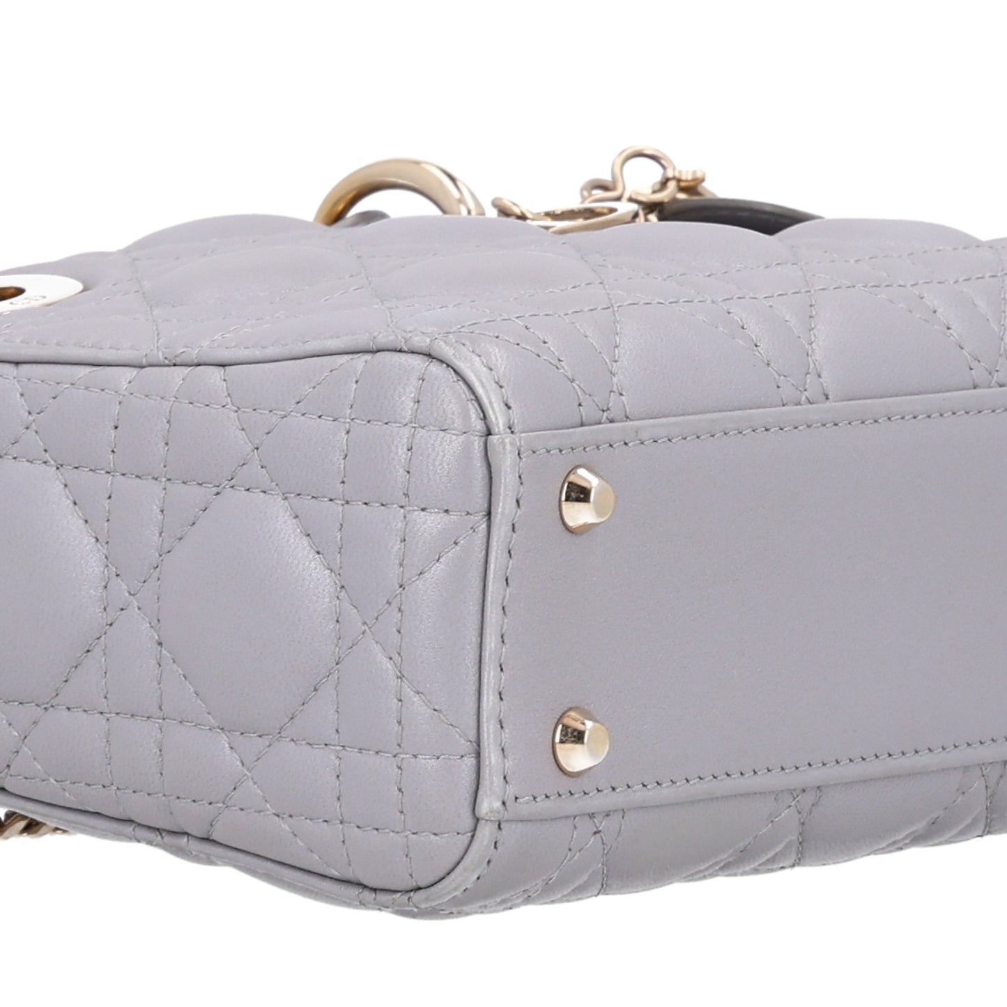 Lambskin Cannage Mini Lady Dior Grey
