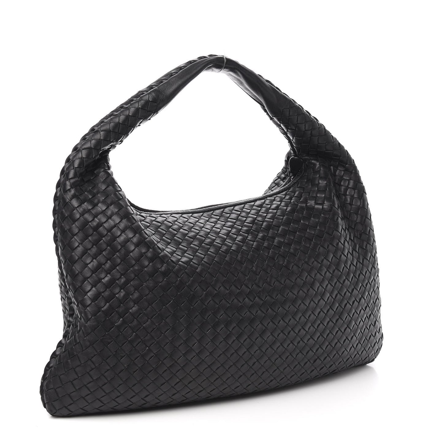 Nappa Intrecciato Large Veneta Hobo Black