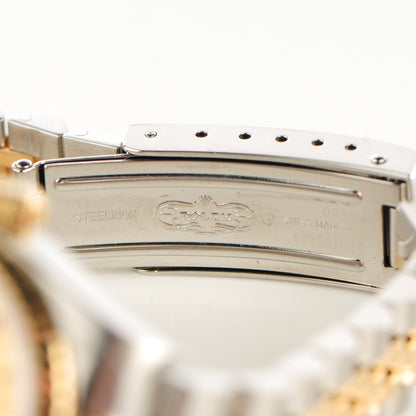 Rolex Stainless Steel 18K Yellow Gold 26mm Oyster Perpetual Datejust Watch Champagne Tapestry 79173 5 of 6
