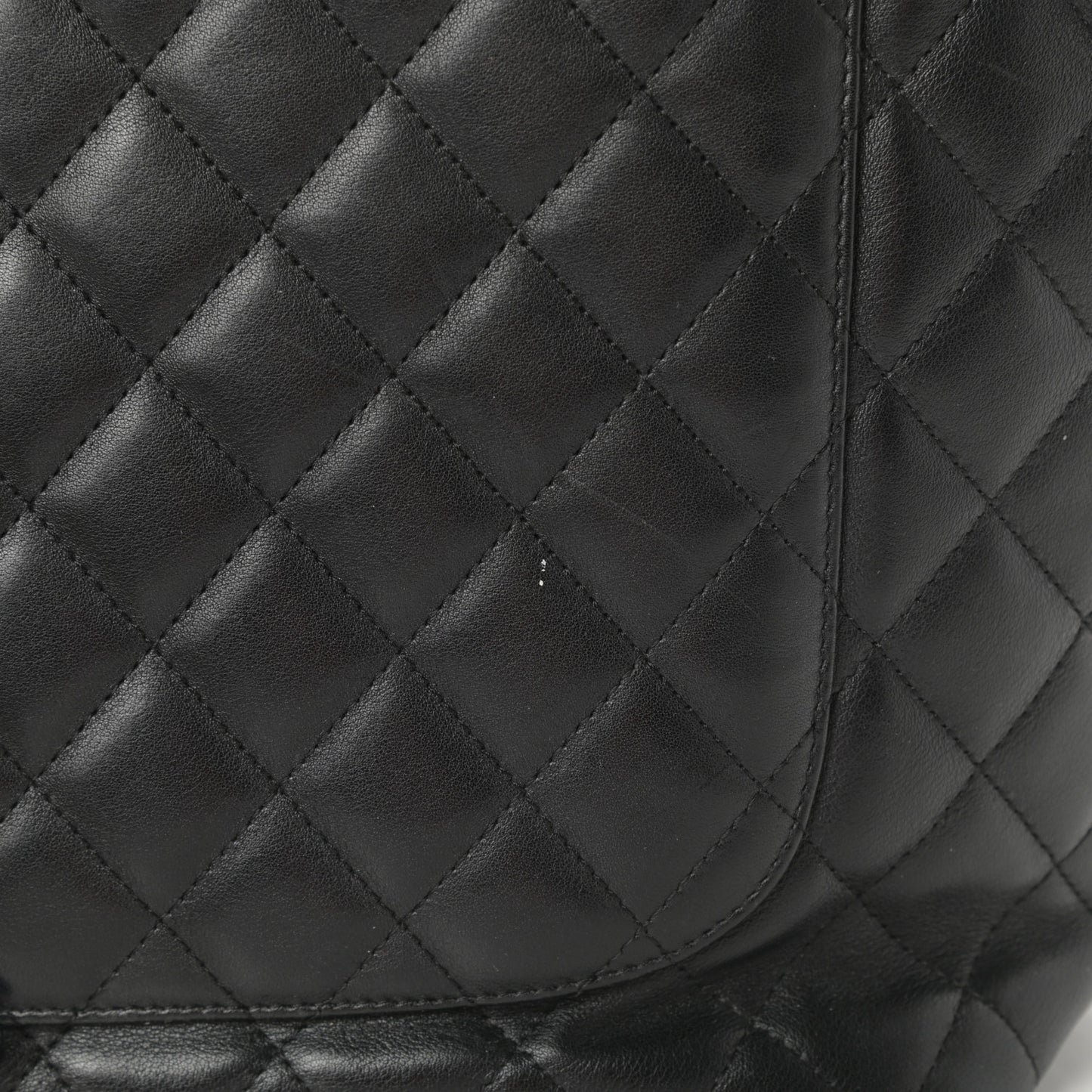 Calfskin Quilted Large Cambon Tote Black White